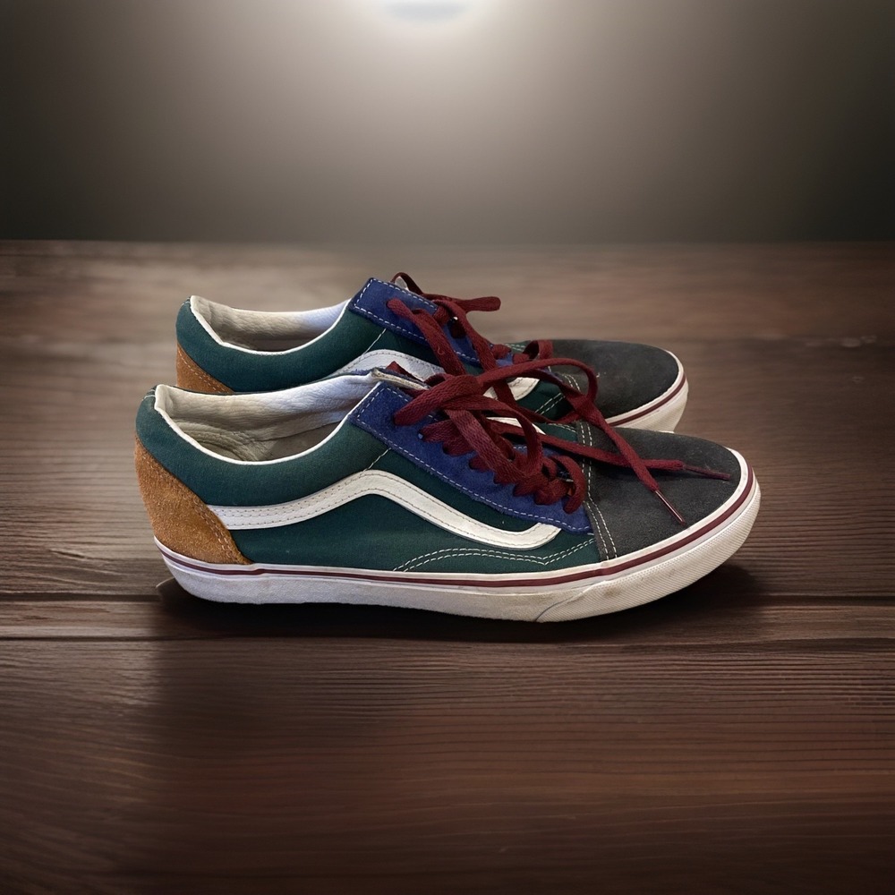 Vans Off The Walk Men's Size 9‎ Color Block Green Yellow Blue Sneakers